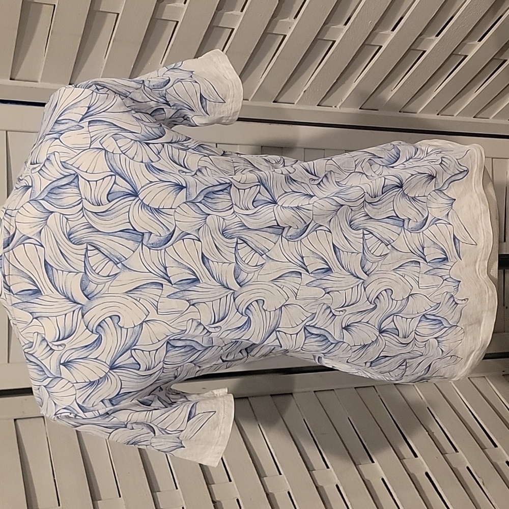 Tory Burch Blue And White Geometric Design T Shirt Size XS - Picture 5 of 6